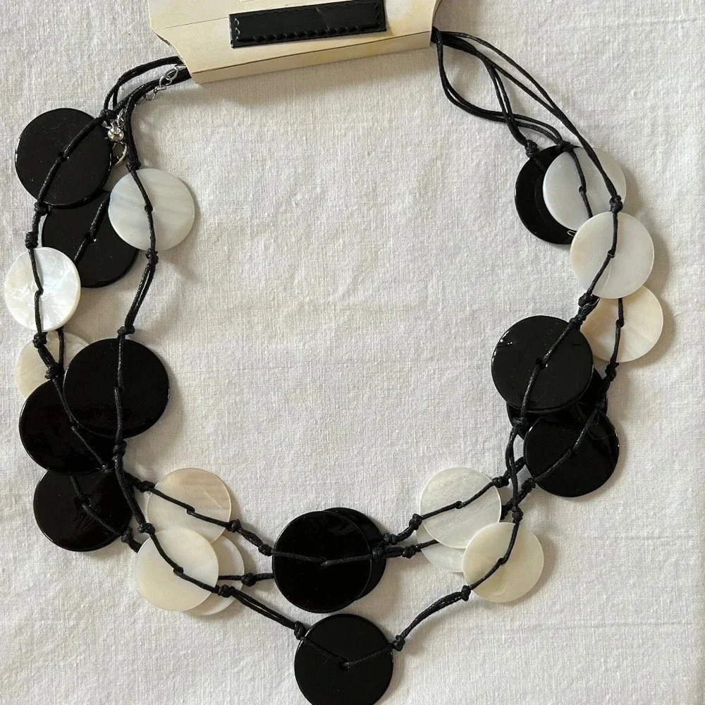 Erica Lyons Black and White Costume Jewelry w/ Black and White Bead Strands - Picture 2 of 6